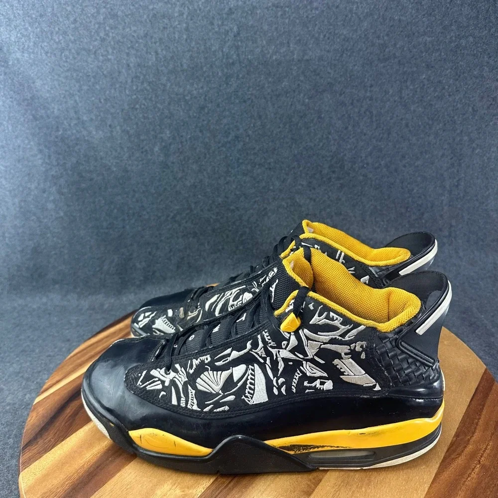 Jordan Dub Zero Black Varsity Maize Etched Sneakers 311046-071 Mens 12 2008